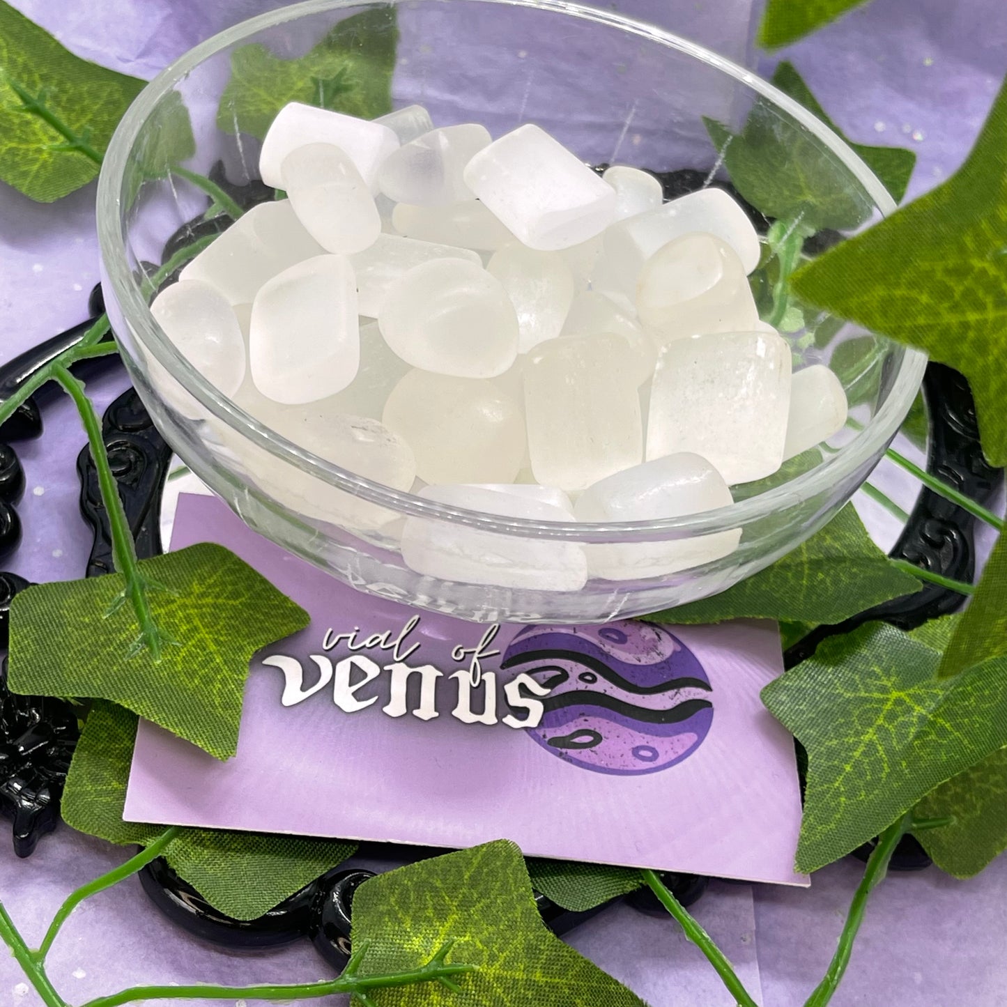 satin spar selenite tumble mini