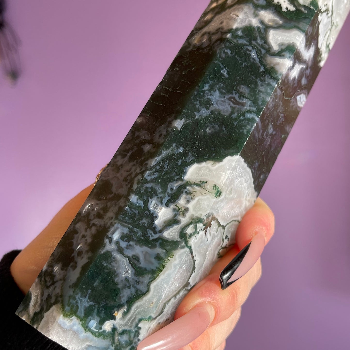 moss agate tower 1.16kg