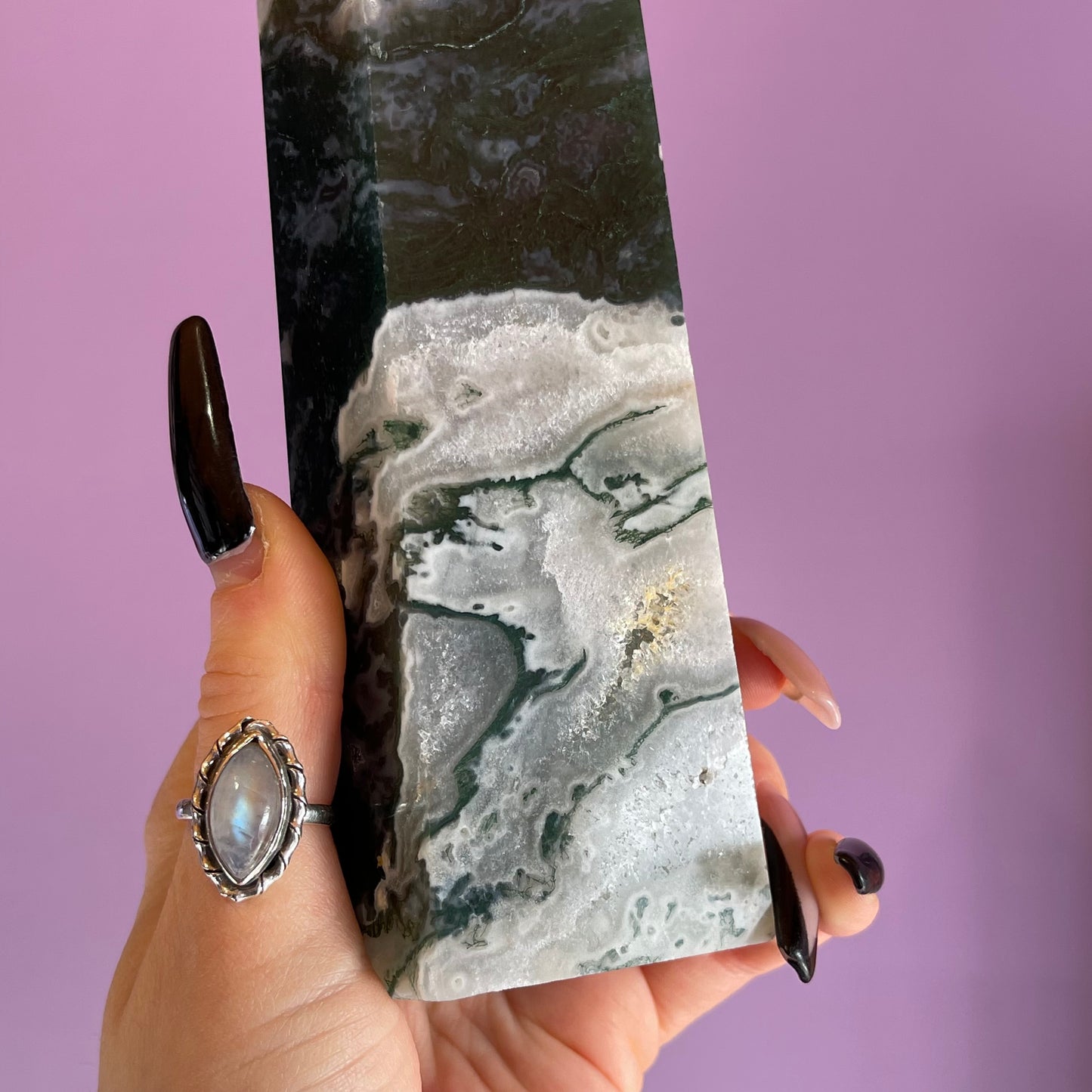 moss agate tower 1.16kg