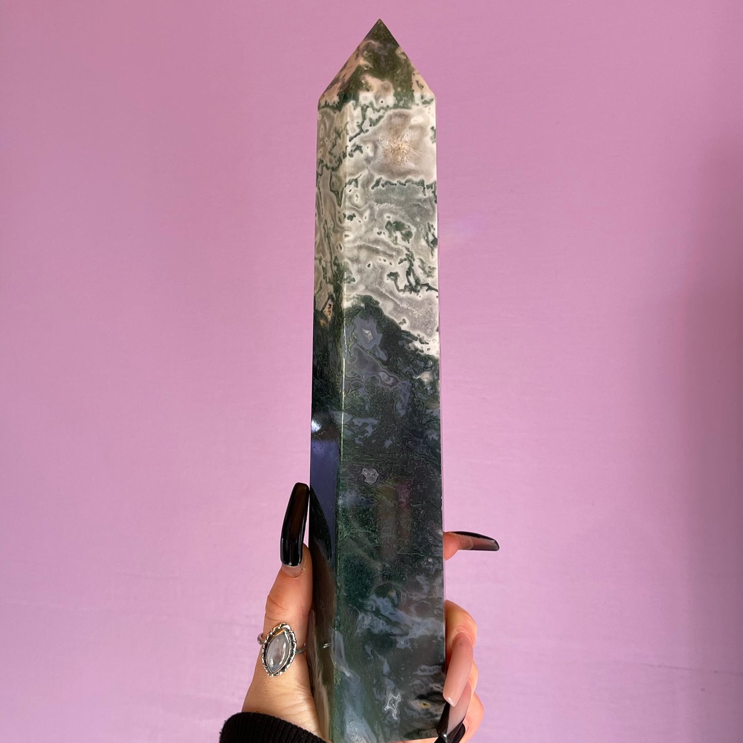 moss agate tower 1.16kg