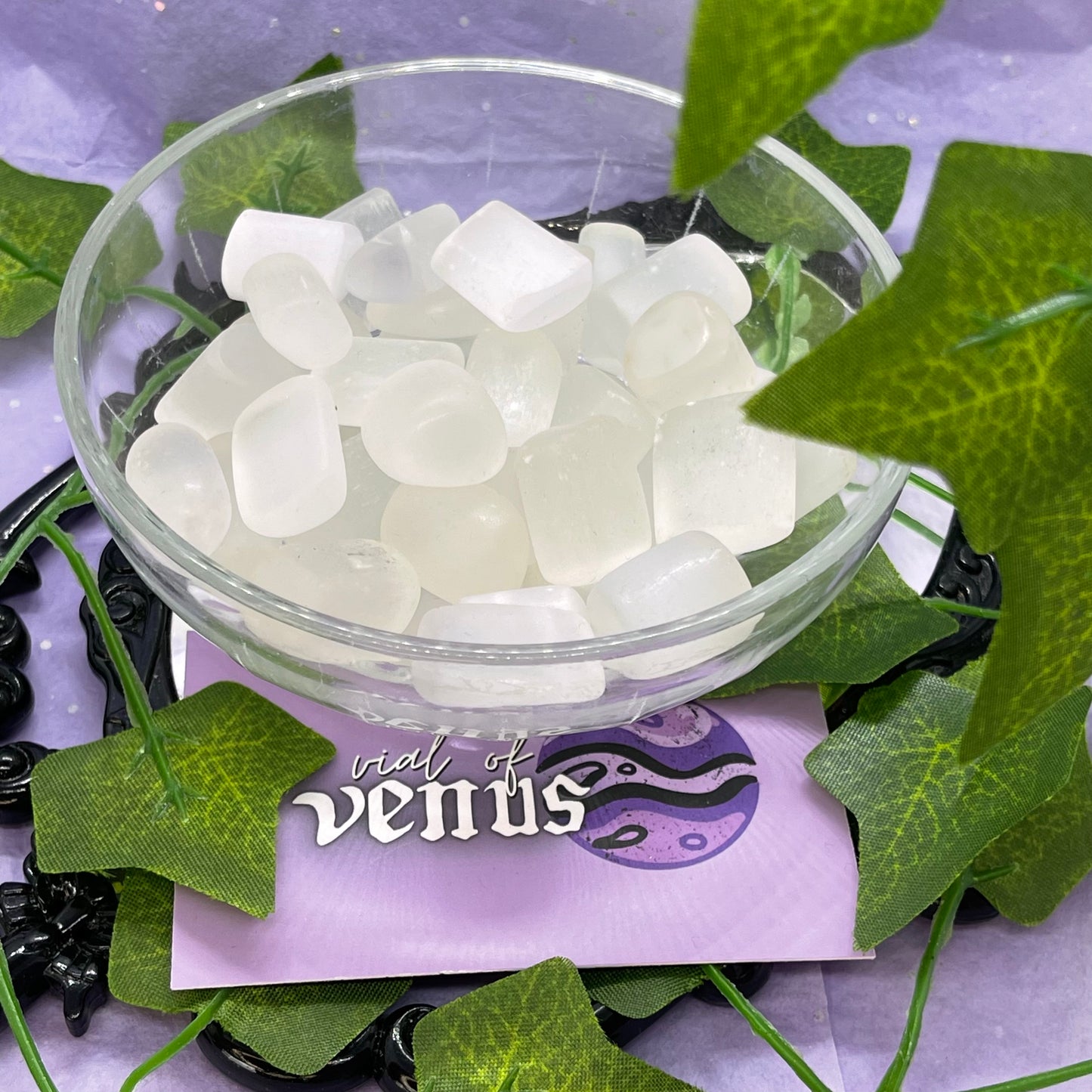 satin spar selenite tumble mini