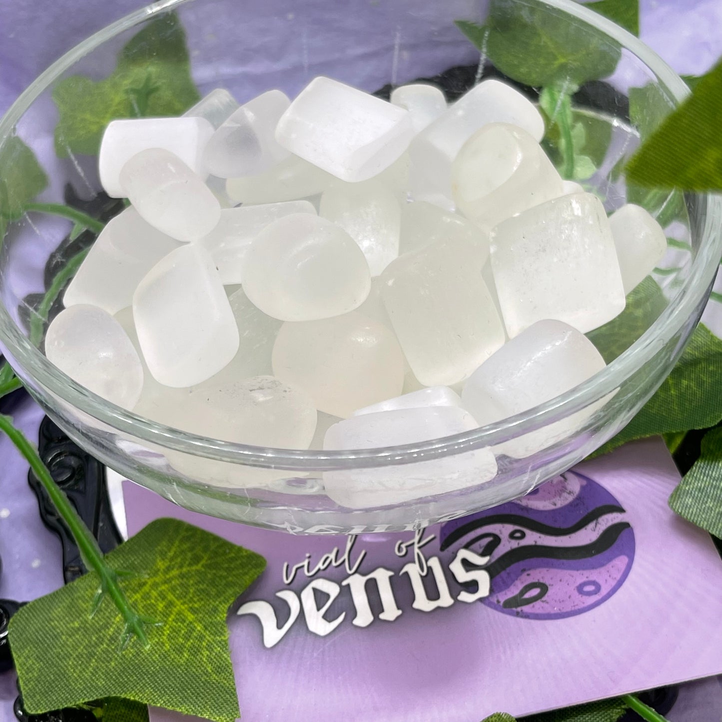 satin spar selenite tumble mini