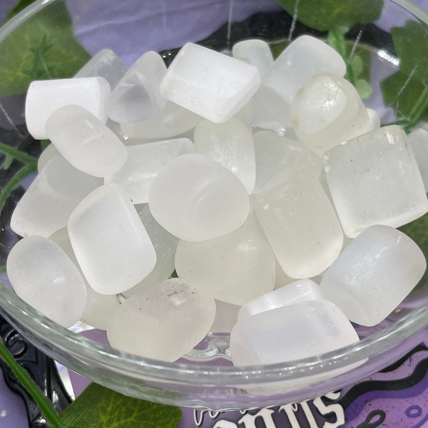 satin spar selenite tumble mini